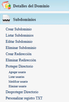 hosting subdominios